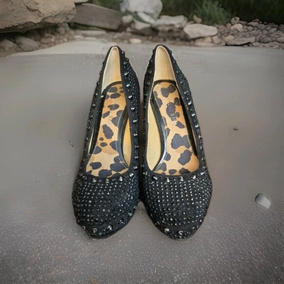 Gianni Bini Satin Studded Beaded Platform Stiletto Heels Women's Size 6 - Picture 3 of 8